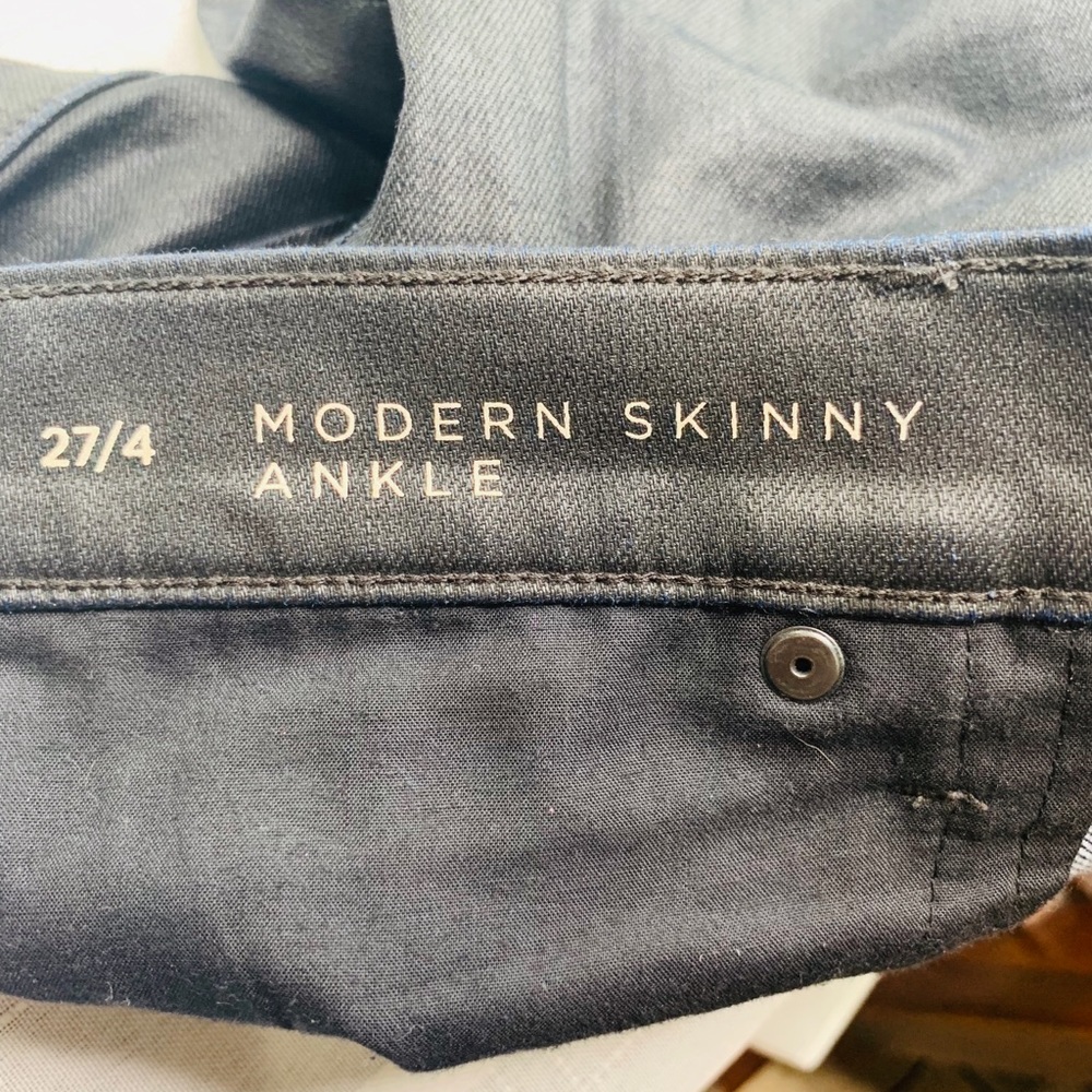 Anthropologie Lou & Grey Jeans Modern Skinny Ankle Zipper Black Womens Size 27 - Picture 9 of 13